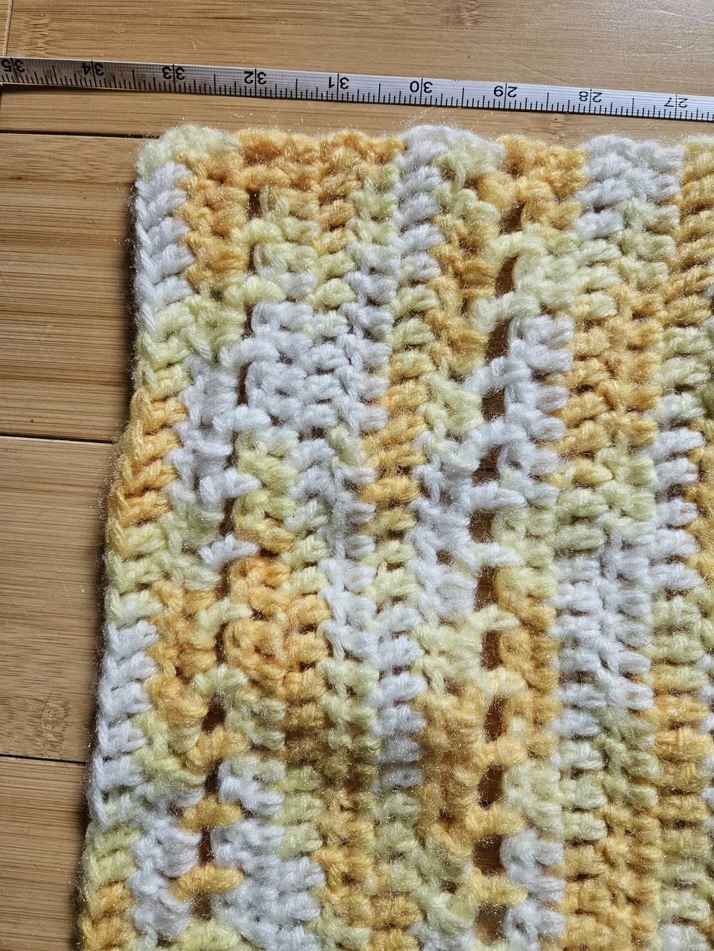 Handmade Yellow and White Crochet Baby Blanket
